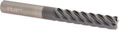 SGS - 7/16", 5 Flute, Single End, Solid Carbide, 0.015" Corner Radius End Mill - 4" OAL, 45° Helix, Right Hand Flute, 2" LOC, Right Hand Cut - All Tool & Supply