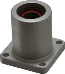 Pacific Bearing - 1/2" ID, 1.687" OAL x 1.63" OAH 4-Bolt Flange Mounted Bearing - 975 Lb Static Cap, 1-1/4" Btw Mnt Hole Ctrs, Aluminum - All Tool & Supply