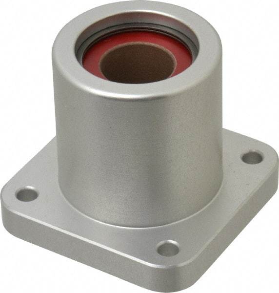 Pacific Bearing - 3/4" ID, 2.067" OAL x 2.38" OAH 4-Bolt Flange Mounted Bearing - 1,470 Lb Static Cap, 1-3/4" Btw Mnt Hole Ctrs, Aluminum - All Tool & Supply