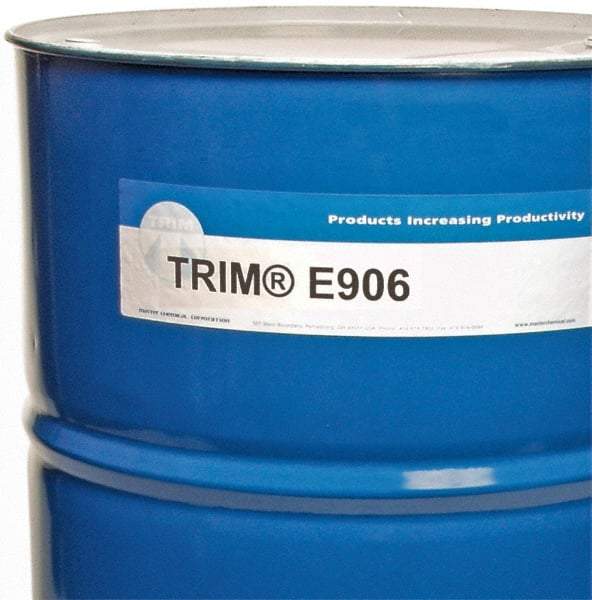 Master Fluid Solutions - Trim E906, 54 Gal Drum Emulsion Fluid - Water Soluble, For Cutting, Drilling, Tapping, Reaming - All Tool & Supply