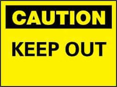 NMC - "Caution - Keep Out", 7" Long x 10" Wide, Rigid Plastic Safety Sign - Rectangle, 0.05" Thick, Use for Accident Prevention - All Tool & Supply