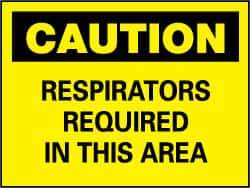 NMC - "Caution - Respirators Required in This Area", 7" Long x 10" Wide, Rigid Plastic Safety Sign - Rectangle, 0.05" Thick, Use for Accident Prevention - All Tool & Supply