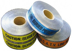 NMC - Caution: Buried Reclaimed Water Line Below, Detectable Underground Tape - 1,000 Ft. Long x 6 Inch Wide Roll, Polyethylene on Aluminum, 5 mil Thick, Purple - All Tool & Supply