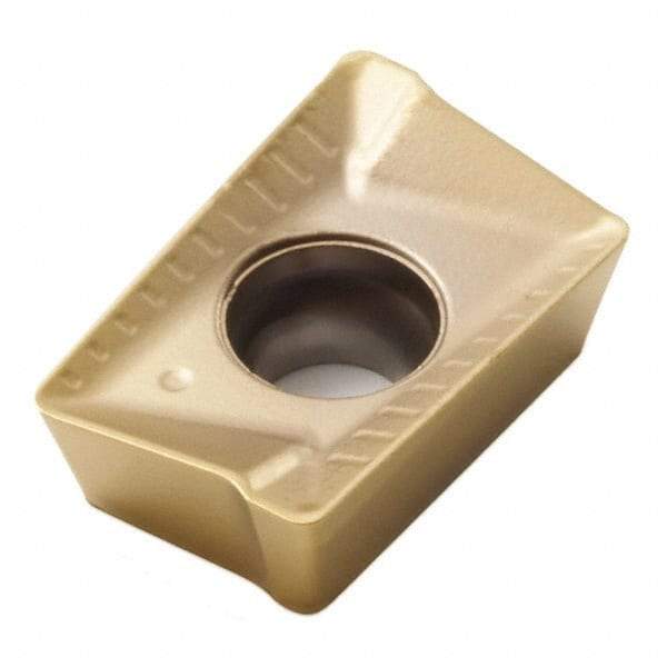 Seco - APMT100305 ME08 Grade F40M Carbide Milling Insert - TiAlN/TiN Finish, 0.091" Thick, 0.008" Corner Radius - All Tool & Supply