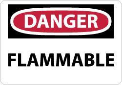 NMC - Danger - Flammable, Plastic Fire Sign - 10" Wide x 7" High - All Tool & Supply