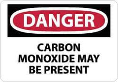 NMC - "Danger - Carbon Monoxide May Be Present", 7" Long x 10" Wide, Pressure-Sensitive Vinyl Safety Sign - Rectangle, 0.004" Thick, Use for Hazardous Materials - All Tool & Supply