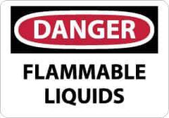 NMC - "Danger - Flammable Liquids", 7" Long x 10" Wide, Pressure-Sensitive Vinyl Safety Sign - Rectangle, 0.004" Thick, Use for Hazardous Materials - All Tool & Supply