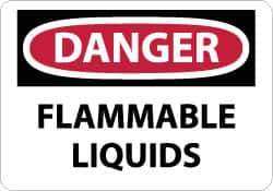 NMC - "Danger - Flammable Liquids", 7" Long x 10" Wide, Rigid Plastic Safety Sign - Rectangle, 0.05" Thick, Use for Hazardous Materials - All Tool & Supply