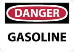 NMC - "Danger - Gasoline", 7" Long x 10" Wide, Pressure-Sensitive Vinyl Safety Sign - Rectangle, 0.004" Thick, Use for Hazardous Materials - All Tool & Supply