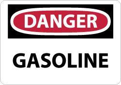 NMC - "Danger - Gasoline", 7" Long x 10" Wide, Rigid Plastic Safety Sign - Rectangle, 0.05" Thick, Use for Hazardous Materials - All Tool & Supply