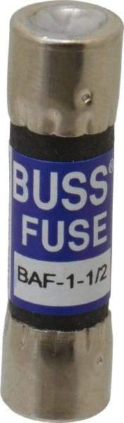 Cooper Bussmann - 250 VAC, 1.5 Amp, Fast-Acting General Purpose Fuse - Fuse Holder Mount, 1-1/2" OAL, 10 at 125 V kA Rating, 13/32" Diam - All Tool & Supply