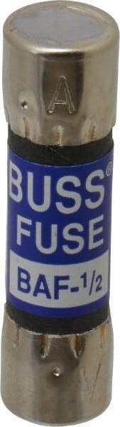 Cooper Bussmann - 250 VAC, 0.5 Amp, Fast-Acting General Purpose Fuse - Fuse Holder Mount, 1-1/2" OAL, 10 at 125 V kA Rating, 13/32" Diam - All Tool & Supply