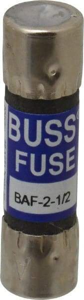 Cooper Bussmann - 250 VAC, 2.5 Amp, Fast-Acting General Purpose Fuse - Fuse Holder Mount, 1-1/2" OAL, 10 at 125 V kA Rating, 13/32" Diam - All Tool & Supply