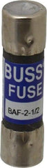 Cooper Bussmann - 250 VAC, 2.5 Amp, Fast-Acting General Purpose Fuse - Fuse Holder Mount, 1-1/2" OAL, 10 at 125 V kA Rating, 13/32" Diam - All Tool & Supply