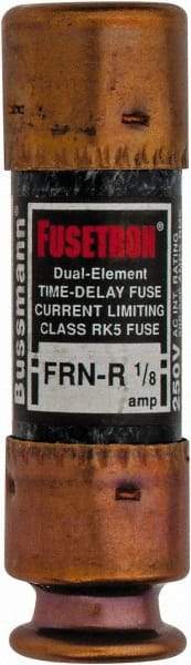 Cooper Bussmann - 125 VDC, 250 VAC, 0.13 Amp, Time Delay General Purpose Fuse - Fuse Holder Mount, 50.8mm OAL, 20 at DC, 200 (RMS) kA Rating, 9/16" Diam - All Tool & Supply