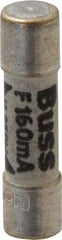 Cooper Bussmann - 250 VAC, 32 VDC, 0.16 Amp, Fast-Acting Miniature Ceramic Fuse - 20mm OAL, 5mm Diam - All Tool & Supply