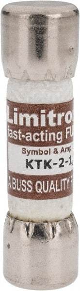 Cooper Bussmann - 600 VAC, 2.5 Amp, Fast-Acting General Purpose Fuse - Fuse Holder Mount, 1-1/2" OAL, 100 at AC kA Rating, 13/32" Diam - All Tool & Supply