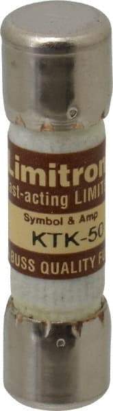 Cooper Bussmann - 600 VAC, 50 Amp, Fast-Acting General Purpose Fuse - Fuse Holder Mount, 1-1/2" OAL, 100 at AC kA Rating, 13/32" Diam - All Tool & Supply