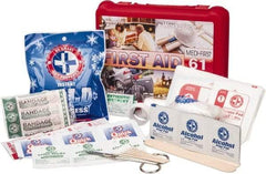 Medique - 61 Piece, Multipurpose/Auto/Travel First Aid Kit - 8" Wide x 2-1/2" Deep x 6" High, Plastic Case - All Tool & Supply