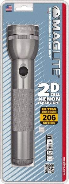 Mag-Lite - Krypton Bulb, 27 Lumens, Industrial/Tactical Flashlight - Gray Aluminum Body, 2 D Batteries Not Included - All Tool & Supply