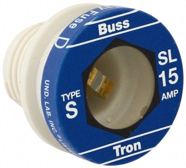 Cooper Bussmann - 125 VAC, 30 Amp, Time Delay Plug Fuse - 10 (RMS Symmetrical) kA Rating - All Tool & Supply