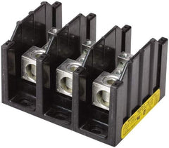 Cooper Bussmann - 3 Poles, 310 Amp, 350 kcmil-6 AWG (Cu/Al) Primary, 4-12 AWG (Al), 4-14 AWG (Cu) Secondary, Thermoplastic Power Distribution Block - 600 VAC/VDC, 1 Primary Connection, 5.2 Inch Long x 3.32 Inch Deep x 4 Inch High - All Tool & Supply