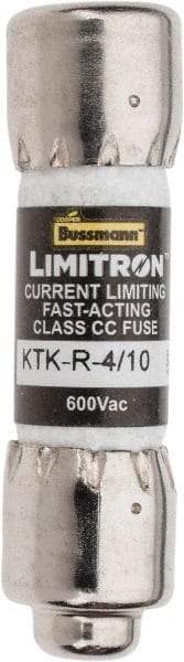 Cooper Bussmann - 600 VAC, 0.4 Amp, Fast-Acting General Purpose Fuse - Fuse Holder Mount, 1-1/2" OAL, 200 at AC (RMS) kA Rating, 13/32" Diam - All Tool & Supply