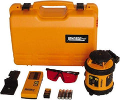 Johnson Level & Tool - 800' (Exterior) Measuring Range, 1/8" at 50' Accuracy, Self-Leveling Rotary Laser - ±3° Self Leveling Range, 200, 400 & 600 RPM, 2 Beams, AA Battery Included - All Tool & Supply