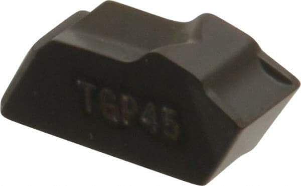 Seco - 150.104 12 TGP45 Grade, 0.161" Cutting Width, Carbide Cutoff Insert - 0° Neutral Lead Angle, 0.009" Cnr Rad, TiCN/Al2O3 Coated, Single End - All Tool & Supply