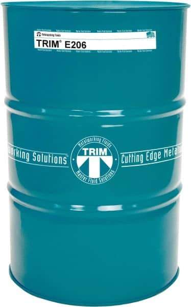 Master Fluid Solutions - TRIM E206, 54 Gal Drum Cutting & Grinding Fluid - Water Soluble, For Gear Hobbing, Heavy-Duty Broaching, High Speed Turning - All Tool & Supply