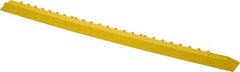 Wearwell - 39" Long x 3" Wide x 5/8" Thick, Anti-Fatigue Modular Matting Ramp Edge - Male, Yellow, For Dry & Wet Areas, Series 572 - All Tool & Supply