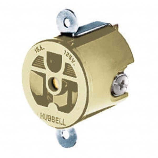 Hubbell Wiring Device-Kellems - 125V 15A NEMA 5-15R Industrial Grade Ivory Straight Blade Single Receptacle - All Tool & Supply