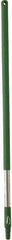 Vikan - 39-1/2 x 1-1/4" Stainless Steel Squeegee Handle - European Threaded Connection, Green - All Tool & Supply