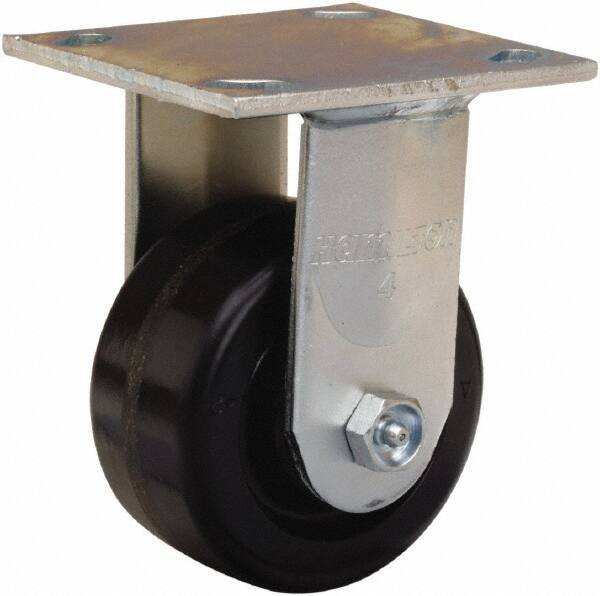 Hamilton - 4" Diam x 2" Wide x 5-5/8" OAH Top Plate Mount Rigid Caster - Phenolic, 800 Lb Capacity, Straight Roller Bearing, 4 x 4-1/2" Plate - All Tool & Supply