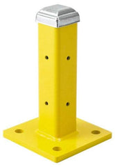 Steel King - Single 12 Inch High Corner and Center Steel Guard Rail Mount Post - Yellow, For Use with Steel King Railing - All Tool & Supply