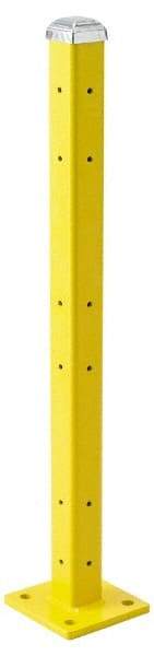 Steel King - Triple 42 Inch High Corner and Center Steel Guard Rail Mount Post - Yellow, For Use with Steel King Railing - All Tool & Supply