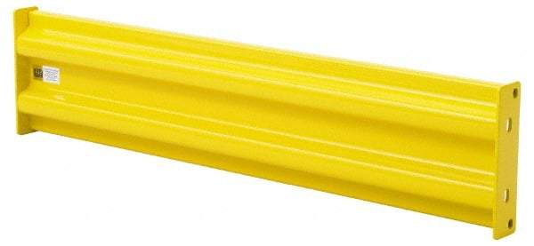 Steel King - 3/4' Long x 9-3/4" High, Yellow Steel Straight Standard Guard Rail - 2 Rails Accommodated, 2-5/8" Deep, 9.1 Lb - All Tool & Supply