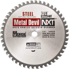 M.K. MORSE - 7-1/4" Diam, 5/8" Arbor Hole Diam, 48 Tooth Wet & Dry Cut Saw Blade - Steel, Diamond Arbor - All Tool & Supply