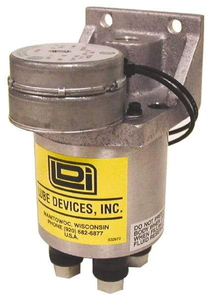 LDI Industries - 0.16 cc Output per Cycle, 2 Outlet Central Lubrication System Electric Pump - 66.55mm Wide x 134.37mm High, 120 Volt, Oil/Grease, 1/8-27 Outlet Thread, NPTF - All Tool & Supply