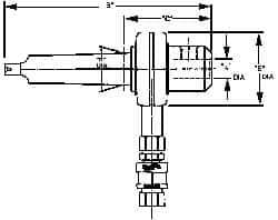 Collis Tool - 4MT Outside Taper, 1/2" Hole Diam, Coolant Adapter - 3.13" Projection, 7-3/4" OAL, Through Coolant - Exact Industrial Supply