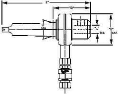 Collis Tool - 5MT Outside Taper, 1-1/4" Hole Diam, Coolant Adapter - 4-1/2" Projection, 10.38" OAL, Through Coolant - Exact Industrial Supply