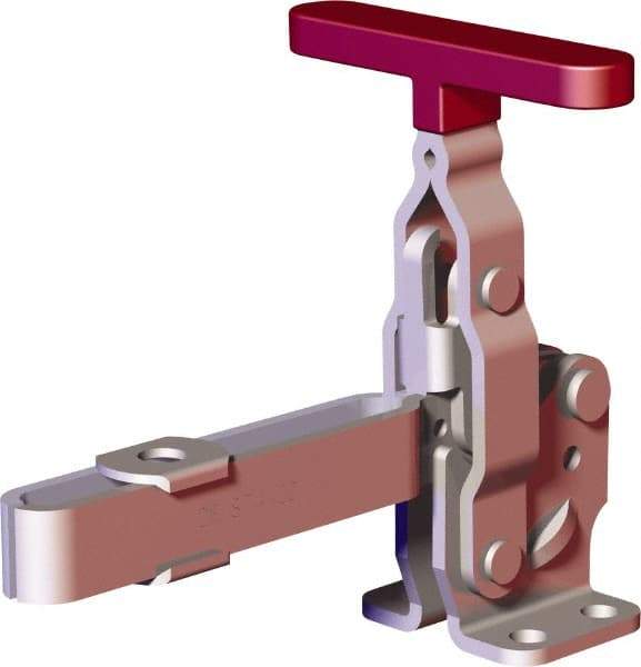 De-Sta-Co - 375 Lb Holding Capacity, Vertical Handle, Manual Hold Down Toggle Clamp - 57° Handle Movement, 99° Bar Opening, U-Bar, Flanged Base, Carbon Steel - All Tool & Supply