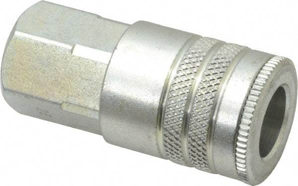 Parker - 3/8-18 Female NPTF Industrial Pneumatic Hose Coupler - Steel, 3/8" Body Diam - All Tool & Supply