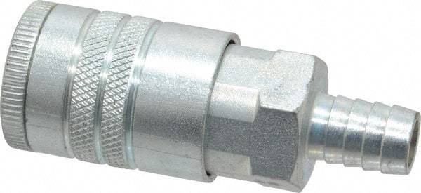 Parker - Hose Barb Tru-Flate Automotive Pneumatic Hose Coupler - Steel, 1/2" Body Diam, 1/2" Hose ID - All Tool & Supply