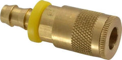 Parker - Push-Lok Hose Barb Tru-Flate Automotive Pneumatic Hose Coupler - Brass, 1/4" Body Diam, 3/8" Hose ID - All Tool & Supply