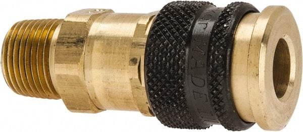 Parker - 1/2-14 Male NPTF Industrial Pneumatic Hose Coupler - Brass, 1/2" Body Diam - All Tool & Supply