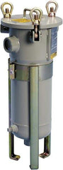 Parker - 2 Inch Pipe, FNPT End Connections, 18 Inch Long Cartridge, 60.56 Inch Long, Cartridge Filter Housing with Pressure Relief - 2 Cartridges, 150 psi Max Working Pressure, 304L Grade - All Tool & Supply