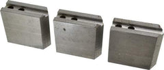 H & R Manufacturing - 1.5mm x 60° Serrated Attachment, Square Soft Lathe Chuck Jaw - 3 Jaws, Steel, 0.787" Btw Mount Hole Ctrs, 3-1/8" Long x 1-1/4" Wide x 3" High, 0.472" Groove, 10mm Fastener - All Tool & Supply