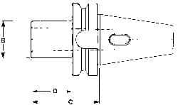 Kennametal - BT40 Outside Taper, 2MT Inside Taper, BT to Morse Taper Adapter - 50mm Projection, 32mm Nose Diam, 115.4mm OAL - Exact Industrial Supply