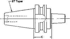 Interstate - BT50 Outside Taper, JT2 Inside Taper, BT to Jacobs Taper Adapter - 45mm Projection, 169mm OAL - Exact Industrial Supply